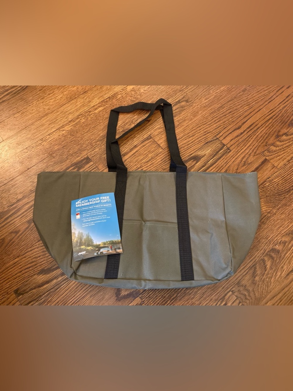 AARP Large Insulated Tote Bag Cooler - New - Member Gift - Olive Green